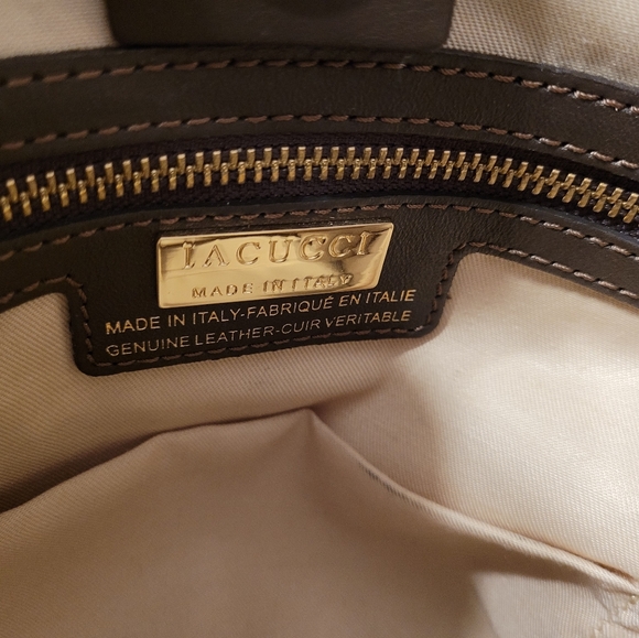 Lacucci Leopard Animal Print Calf Hair Leather Tote - Picture 7 of 7